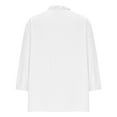 thumbnail image 6 of Sevevn Women's New 3/4 Sleeve Lace Neckline Solid Color Pullover Casual Top Rollbacks White XL, 6 of 6