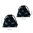 thumbnail image 3 of Stylish Cotton Ribbon Bowknot Drawstring Bag Cotton String Pouches with Bowknot Pattern Daily Essential Organizers, 3 of 9