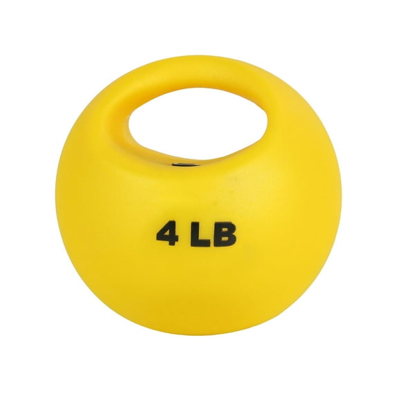 Fabrication Enterprises 4 lbs One Handle Medicine Ball, Yellow
