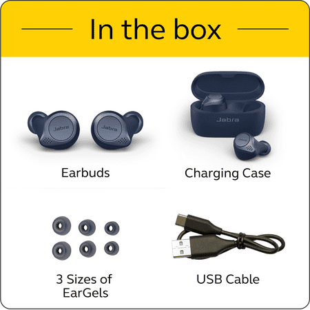 Jabra - Elite Active 75t True Wireless Noise Cancelling In-Ear Headphones - Navy
