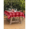 thumbnail image 2 of Outdoor Tablecloth with Umbrella Hole and Zipper, Red Plaid Rectangle Table Cloth 54x80 Inch Waterproof Tablecloth, Modern Art Checkered Farmhouse Picnic Table Cover for Patio Camping, 2 of 7