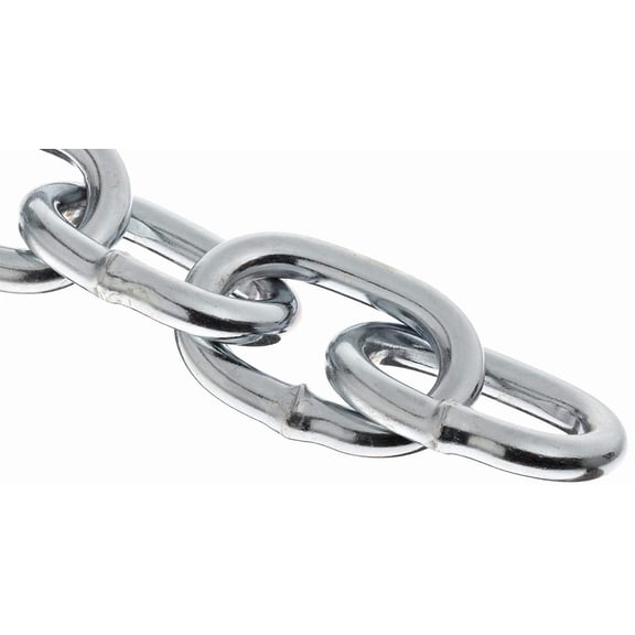 Campbell 0722957 Low Carbon Steel Passing Link Chain on Reel, Zinc Plated, 2/0 Trade, 0.18" Diameter, 50' Length, 450 lb. Load Capacity