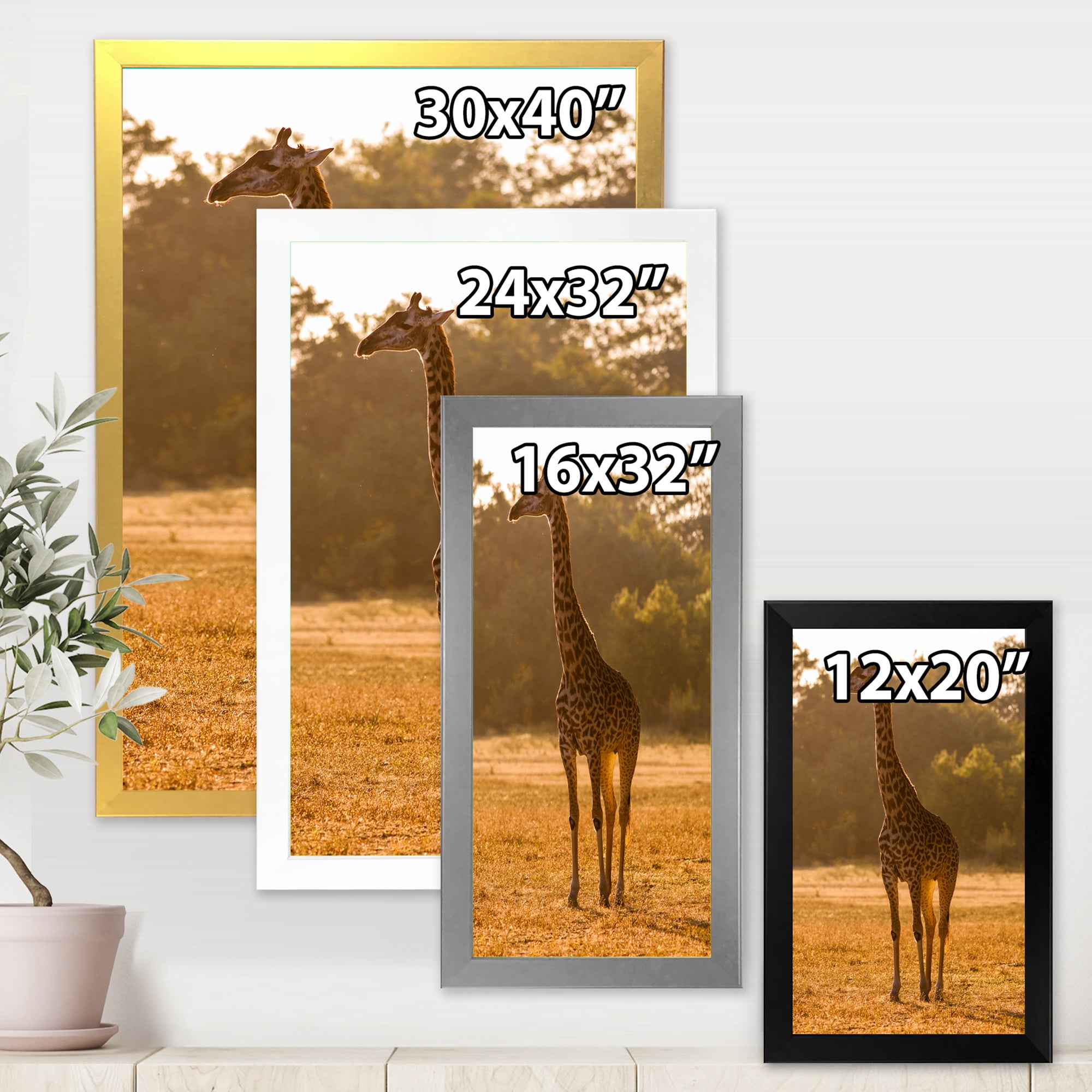 Designart 'African Giraffe In The Wildlife II' Farmhouse Framed Art Print