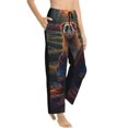 thumbnail image 3 of Cauagu Garden Meditating Weasel Pajama Pants for Women Loose Fit Wide Leg Trouser Pants Casual Elastic Waist Drawstring Lounge Pants, 3 of 6