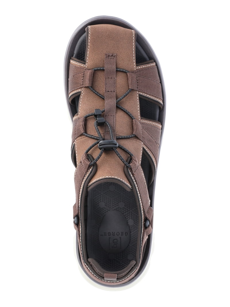 George Men’s Brown Leather Strappy Fisherman Sandals KLEMAN - Babord VGT Leather Fisherman Sandal - Brown – Muddy  main image 3