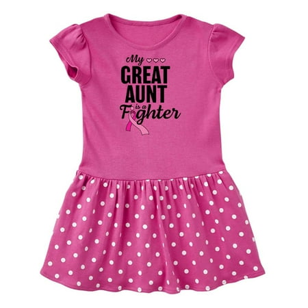 

Inktastic Breast Cancer Awareness My Great Aunt is a Fighter Gift Baby Girl Dress
