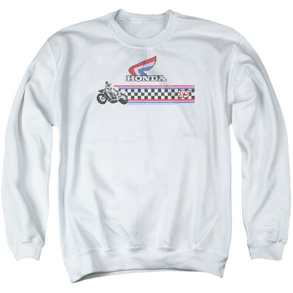 Honda 1985 Red White Blue Adult Crewneck Sweatshirt White