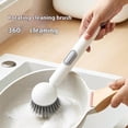 thumbnail image 2 of 6-in-1 Dish Brush with Detergent Dispenser Features Adjustable Angle and Rotating Scrub Function, Suitable for Cleaning pots, Pans, Dishes and Utensils. Comes with Wall Mount, Ideal for use on Sink, 2 of 9