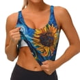 thumbnail image 3 of Balery Starry Night Sunflower Field Sujetadores deportivos con espalda cruzada para mujer, acolchados, sin costuras, de alto impacto, ideales para yoga, gimnasio, entrenamiento y fitness.-, 3 of 8