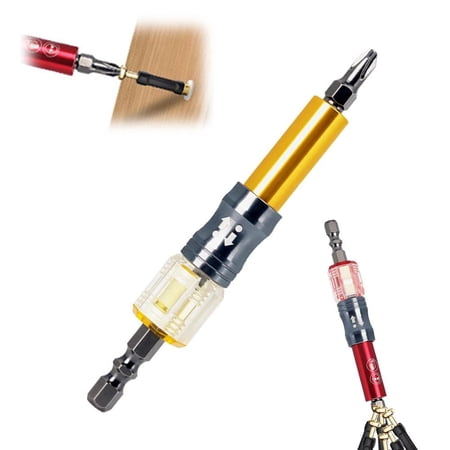 3-in-1 Magnetic Screwdriver Bit Holder with Depth Stop Quick-Change Hex Shank Drill Adapter for Woodworking and DIY Yellow