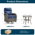 thumbnail image 7 of Unnifurnzi Outdoor Swivel Rocker Patio Chairs-6'' Thick Cushions Outdoor Rocking Chairs Set of 4 with Patio Side Table Patio Table and Chairs for Deck Porch Garden Balcony Poolside-Gray/Blue, 7 of 7