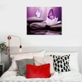 thumbnail image 4 of COMIO  Zen Stone Canvas Wall Art Water Lily and Purple Butterfly on the Lake Wall Art for Bathroom Living Room Bedroom Spiritual Yoga Spa Picture Wall Decor Framed Bedroom Wall Art, 4 of 4
