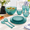 Crystal Green-Service For 4, variant on 36 Piece Dinnerware Set For 8 And Salad Serving 10-inch
