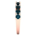 thumbnail image 4 of 1 ctw Wedding Band for Women - 18K Rose Gold Natural London Blue Topaz Stackable Eternity Ring, 4 of 6