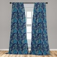 thumbnail image 4 of Ambesonne Navy Curtains, Leaf Flower Retro Ornament Art, Pair of 28"x84", Dark Blue Violet and Grey, 4 of 4