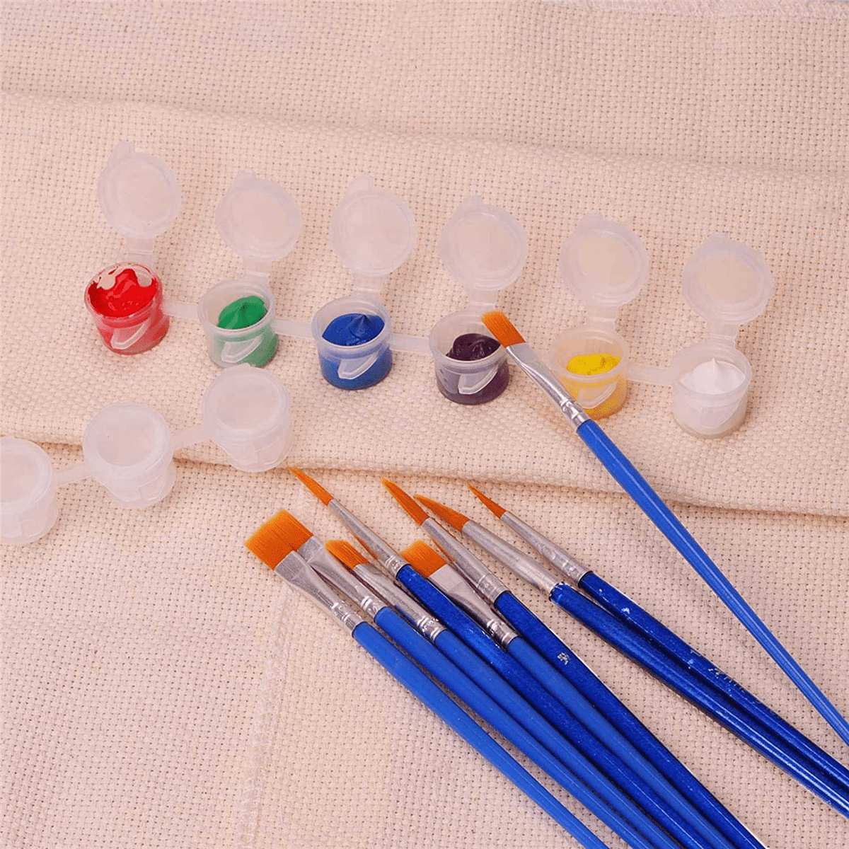 80 Strips 480 Pots Empty Paint Strips and 80 Pieces Paint Brushes,Paint Cup Clear Plastic Storage Containers,3Ml/0.17Oz