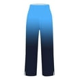thumbnail image 6 of Tnhcen Women's Print Linen Look Pants, High Waisted Elastic Waist Wide Leg Trousers with Pockets & Side Slit, 100% Polyester Casual Palazzo Pants for Women S-2XL, 6 of 6