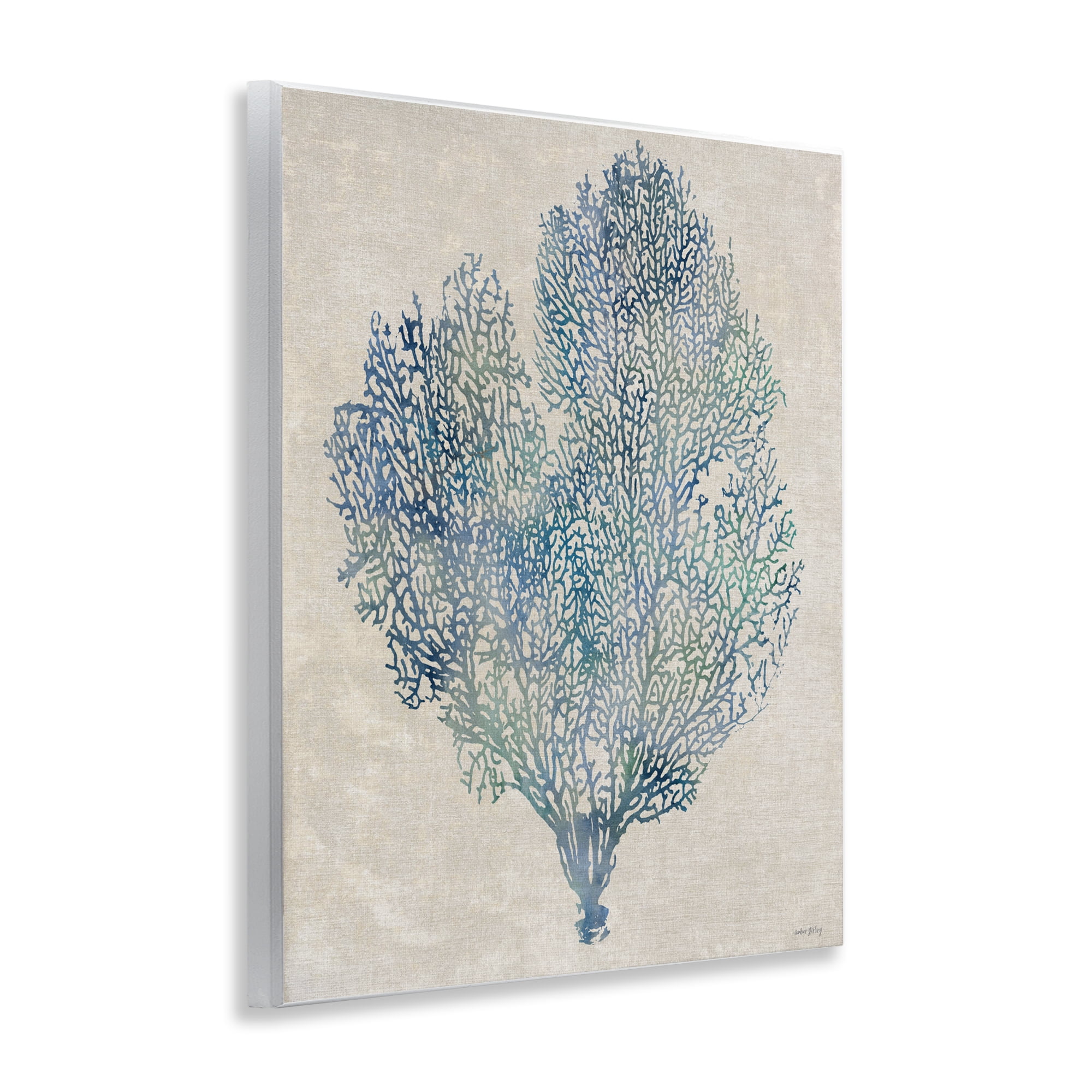 Stupell Industries Fan Coral in Blue & Green Wall Plaque Art, design by Amber Sterling