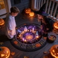 thumbnail image 5 of 3D Optical Illusion Halloween Round Rug, Quilted Vortex Ghost Pumpkin Circular Floor Mat, Non Slip Festive Doormat For Entryway, Bedroom & Home Party Decor（60*60cm), 5 of 5
