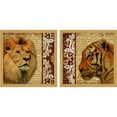 thumbnail image 1 of Great Art Now Safari Script by Patricia Pinto, 2 Piece Framed Art Set Each 13"W x 13"H, 1 of 3
