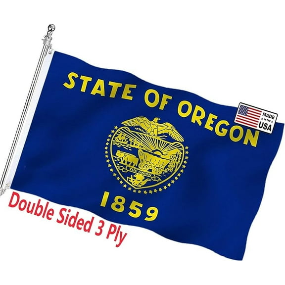 Oregon Flag 3x5 Double Sided Outdoor State Flags Heavy Duty 3 Ply with Durable Canvas Header and Brass Grommets Vivid Colors