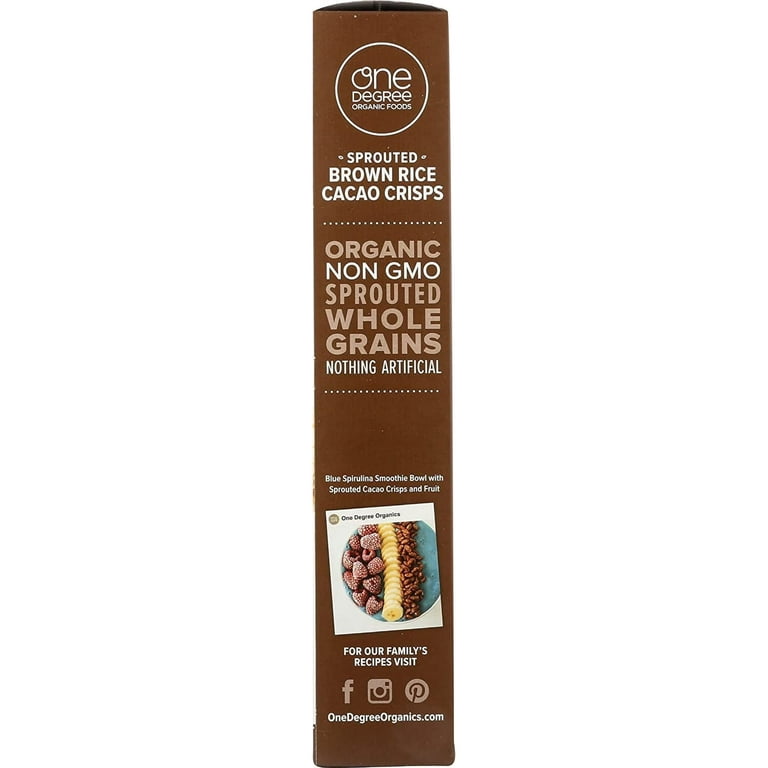 One Degree Organic Foods Sprouted Brown Rice Cacao Crisp Cereal - 10 Oz (Pack Of 6)
