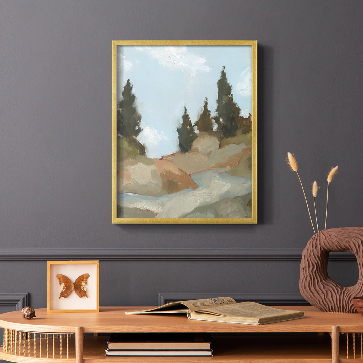 West Fork Hiking Trail II Framed Print in Gold Solid Wood 22 x 28 Framed Print