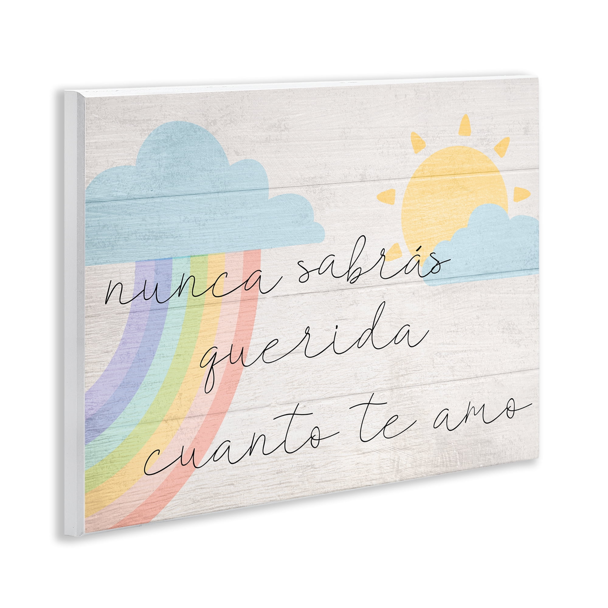 Stupell Industries Querida Cuanto te Amo Inspirational Quotes & Sayings Painting Unframed Art Print Wall Art, 14 x 11
