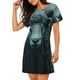thumbnail image 2 of Balery Moody Ram Portrait Camisón de manga corta con cuello redondo para mujer, cómodo y elegante., 2 of 6