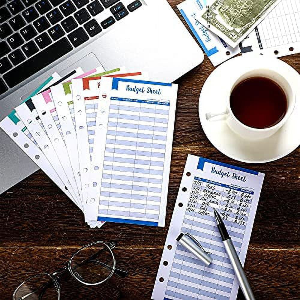  PATIKIL A6 Budget Sheets, 12 Pack 6-Hole Expense Tracker Money  Tracking Sheet for Budgeting Cash Envelope Planner Wallet, Assorted Colors  : Office Products