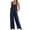 Navy, variant on gakvbuo Jumpsuits For Women Summmer Dressy Wedding Womens Fashion Summer Solid Casual Camis Pocket Sleeveless Suspender Jumpsuit