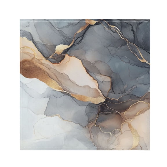 WOBOGO Gilt Brown Marble Cloth Napkins 1 Piece Soft Elegant Touch Durable Absorbent Quick Drying for Elegant Dining