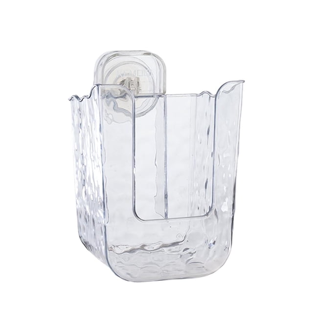 YSABOXY Wall-Mounted Tissue Box, Wall Mount Wipes Container, Refillable Wipes Container Box, Self-Adhesive Large Capacity Wipe Holder, Clear Wet Tissue Dispenser Container Box