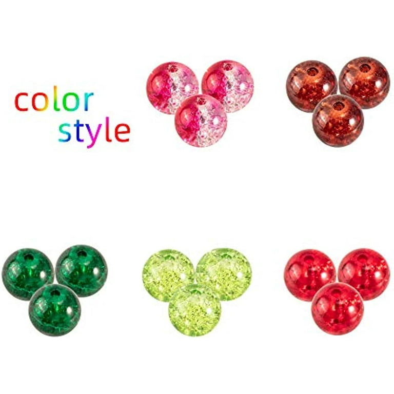 200pcs 5 Colors Baking Painted Crackle Glass Beads 8mm Round Handcrafted  Crackle Beads Valentine's Day Christmas Beads for Bracelet Necklace  Earrings Jewelry Making 