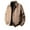 #473-Khaki, variant on Men's Suede Bomber Jacket Oversized Retro Streetwear Zip Up Faux Leather Coat with Turn Down Collar