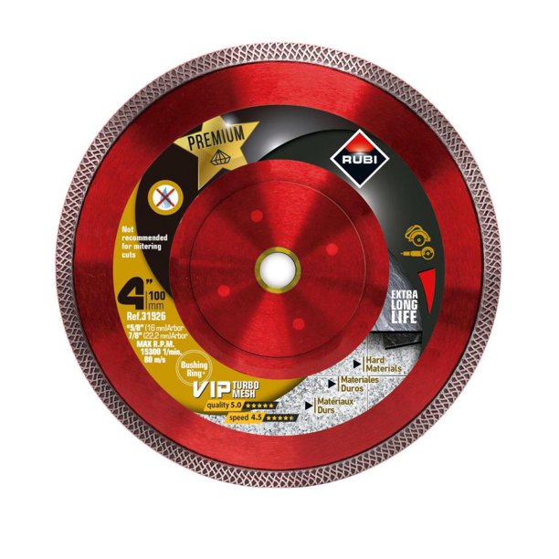 Rubi Tools31926 Blade Viper Mesh 4 In. Diamond Blade (7/8in. and 5/8in