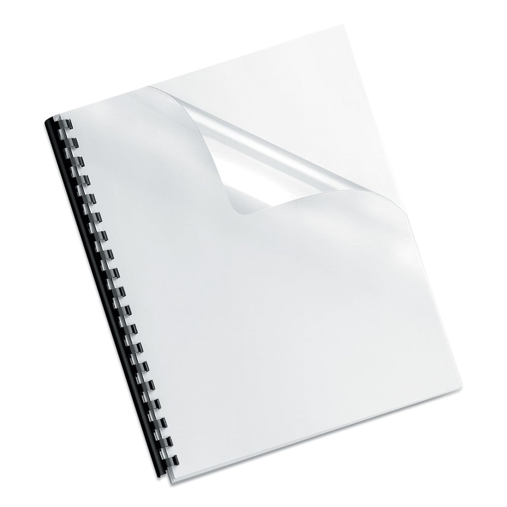 Fellowes Mfg Co. 52311 11.25 in. x 8.75 in. Crystals Transparent Unpunched Presentation Covers for Binding Systems with Round Corners - Clear (100/Pack)