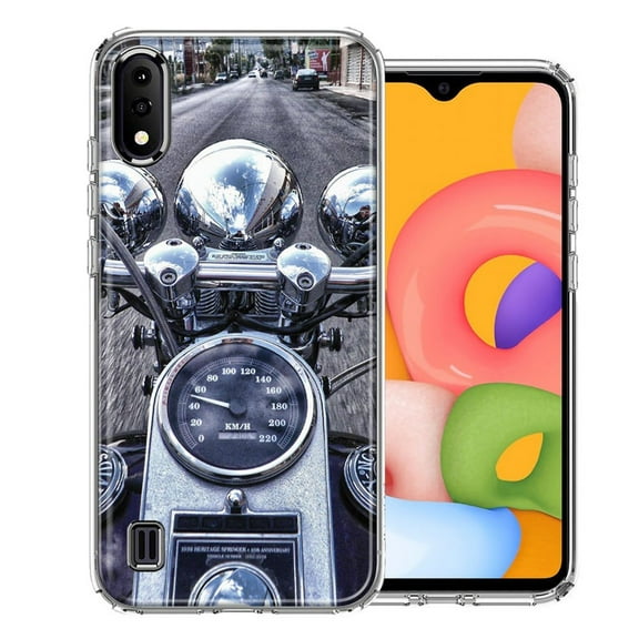 MUNDAZE For Samsung A01 Motorcycle Chopper Design Double Layer Phone Case Cover