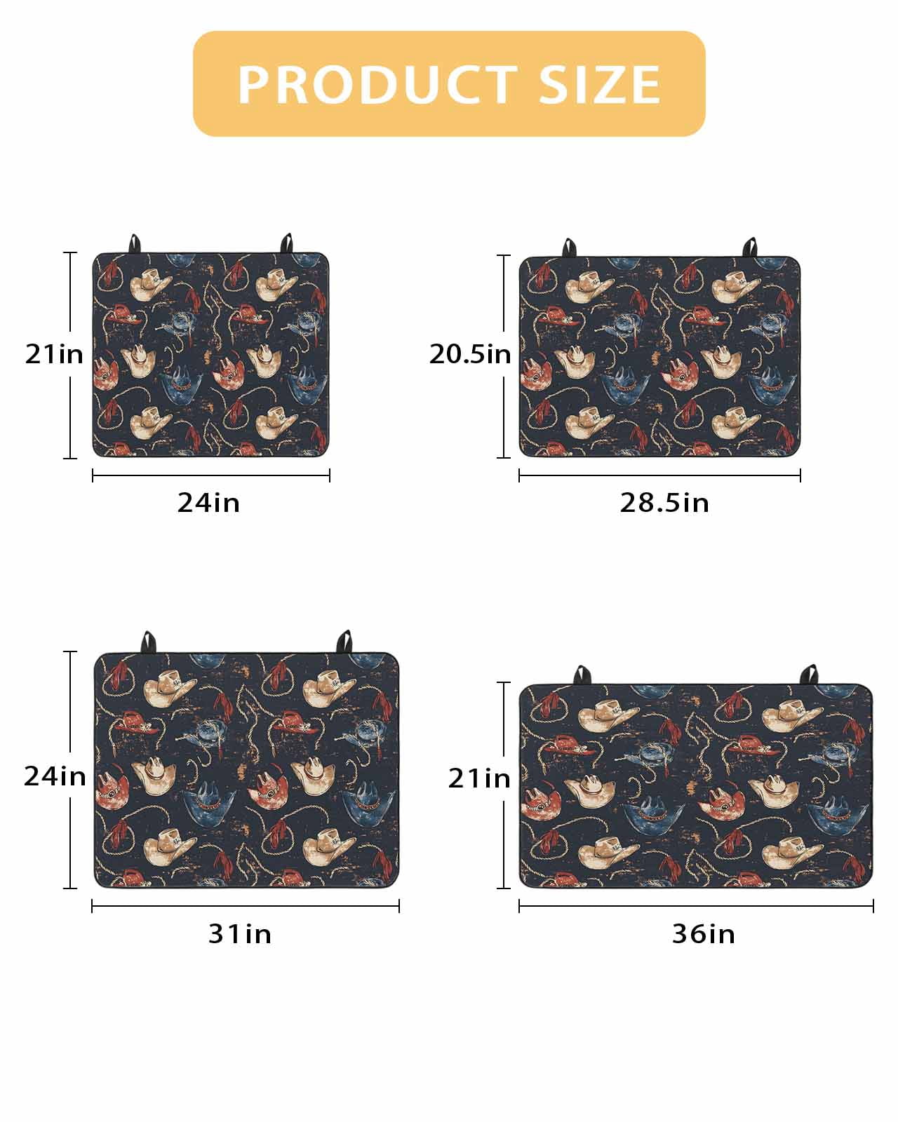 nqOlkjepod Large Induction Cooktop Protector Mat 24"x21", Brown Black Red Blue Cowboy Stove Top Covers for Electric Stove, Country Western Vintage Stove Burner Cover Mats, Glass Top Stove Cover