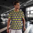 thumbnail image 3 of Wukai Mardi Gras Print Men's Short-Sleeved Mesh T-Shirt,Quick-Dry Short Sleeve Workout T-Shirt-X-Small, 3 of 8