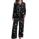 thumbnail image 3 of Puyaiuu Women 2 Piece Christmas Satin Pajama Set Cute Print Long Shirt Loose Shorts Matching Set Loungewear Gift, 3 of 5