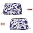 thumbnail image 3 of Naloa Blue And White Porcelain Pattern Leather Makeup Bag for Purse Travel, Portable Small Cosmetic Organizer for Women and Girls, Make up Bag with Zipper, 3 of 8