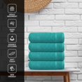 thumbnail image 6 of Infinitee Xclusives 100% Turkish Cotton Wash Cloths - 12x12 Inches Pack of 4 Face Towels,Teal, 6 of 8