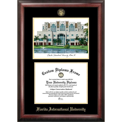 Campus Images IA997LGED-1185 8.5 x 11 in. University of Iowa Hawkeyes Kinnick Stadium Gold Embossed Diploma Satin Mahogany Frame with Lithograph