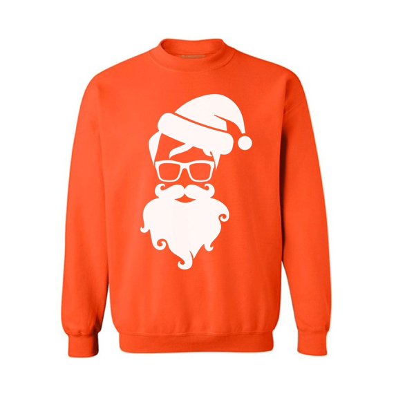 Awkward Styles Hipster Santa Sweater Christmas Sweatshirt Hipster Santa Claus with Glasses Christmas Sweater Modern Santa Christmas Sweatshirt for Men and for Women Hipster Holiday Sweatshirt