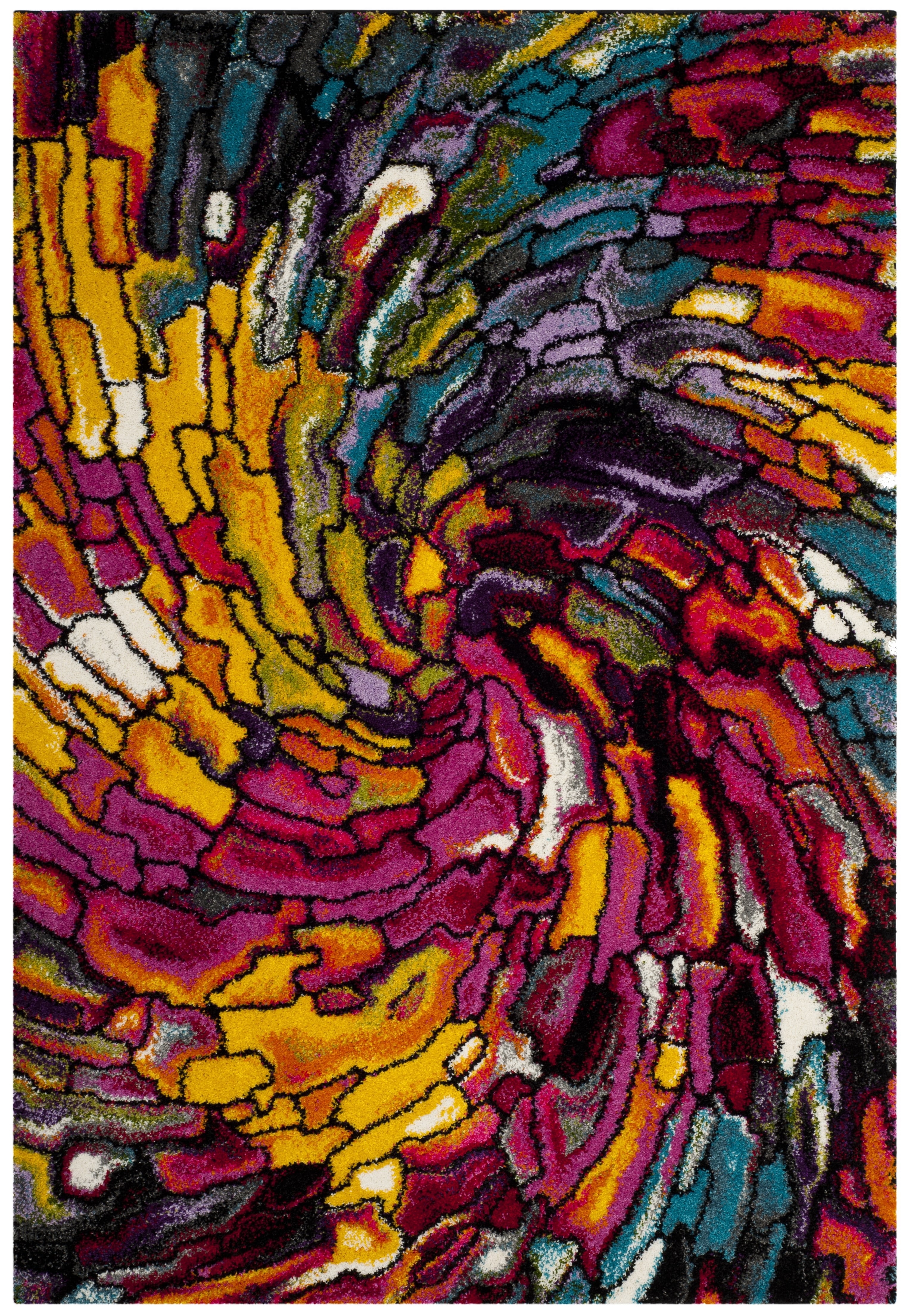 Safavieh Fiesta Stamen Abstract Shag Area Rug, Multi, 6'7" x 9'2"