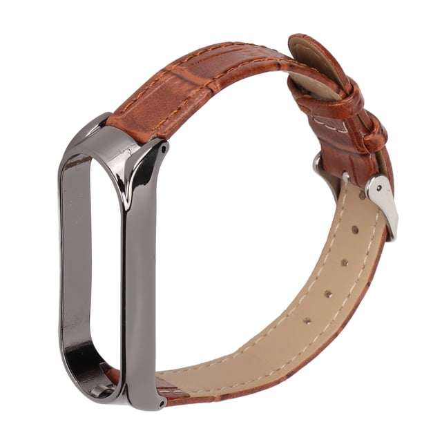 Leather Watch Strap Leather Wrist Watch Band Quick Release Leather Watch Bands Bamboo Pattern Watch Straps Wrist Smartwatch Strap Replacement For Mi Band 6 5 NFC