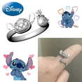 thumbnail image 2 of Anillo de Disney Anime Lilo & Stitch de plata 925 con dibujos animados de Stitch y Mickey, anillos ajustables, juguetes kawaii para niños, joyas para mujer, regalos de Navidad, 2 of 5