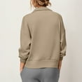 thumbnail image 7 of YUGYXL Women's Quarter Zip Pullover Fleece Fall Oversized Sweatshirts Long Sleeve Casual Lapel Pullover Sweater Winter Clothes Khaki S, 7 of 7