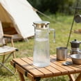 thumbnail image 3 of Tauxra Clear Acrylic Striped Cold Water Kettle With Wood Fiber Lid For Kitchen Dining Outdoor, 3 of 6